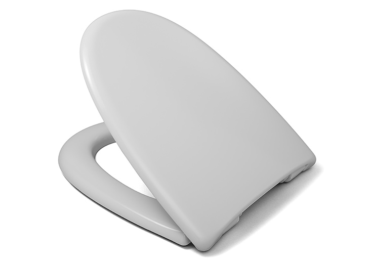 Mit seiner spitzen Form ist unser Toilettensitz FJELL vorallem in Skandinavien besonders beliebt. Halb geöffneter WC-Sitz Modell FJELL