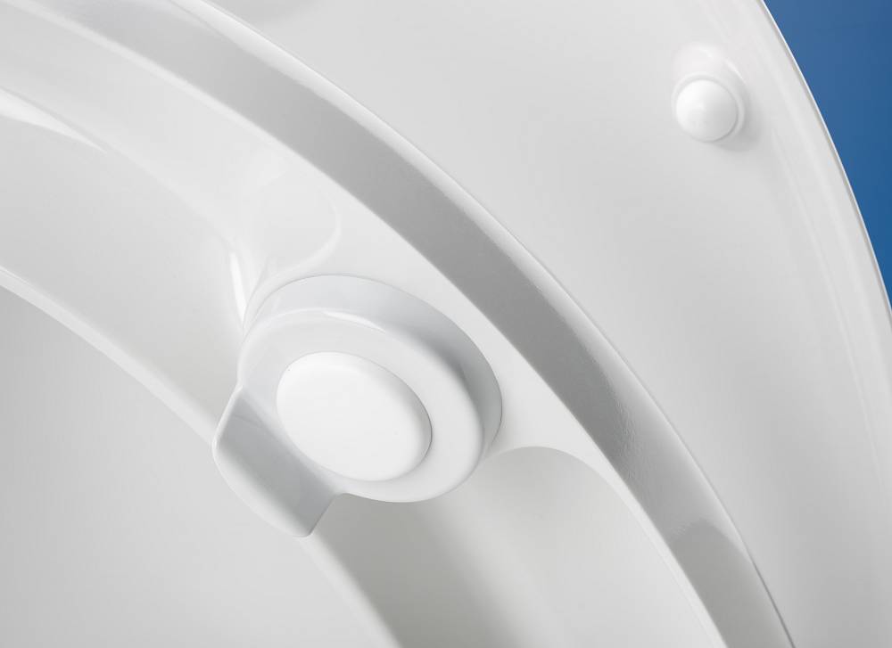 HAROMED klozet kapağındaki koltuk tamponunun ayrıntılı görünümü.