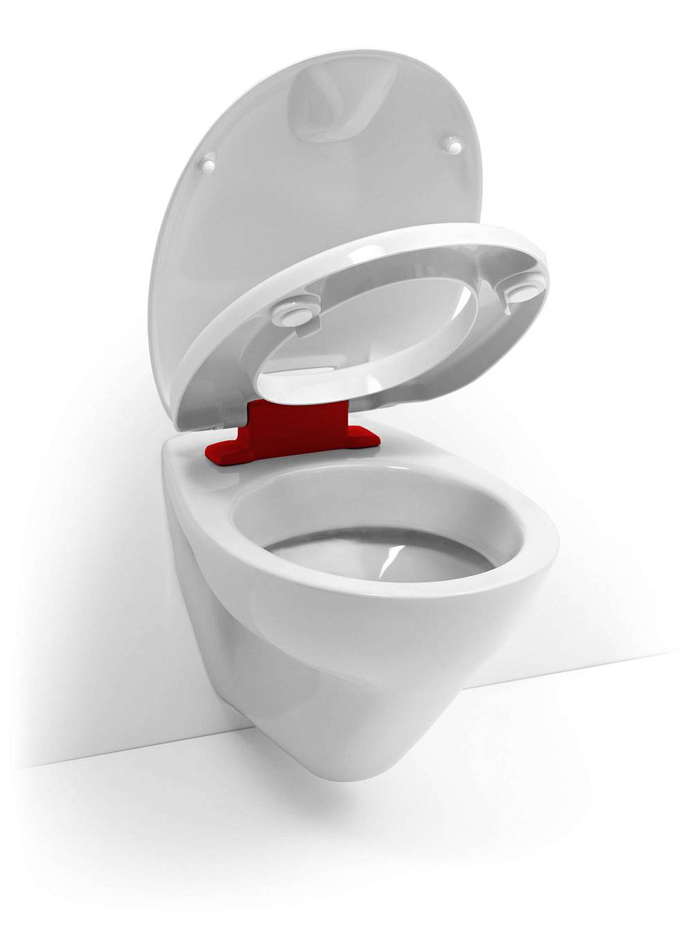 Image of HAROMED toilet seat with automatic closing system.