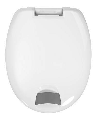 Gri tutacaklı HAROMED klozet kapağı, tekerlekli sandalyeden klozete geçişi kolaylaştırır.