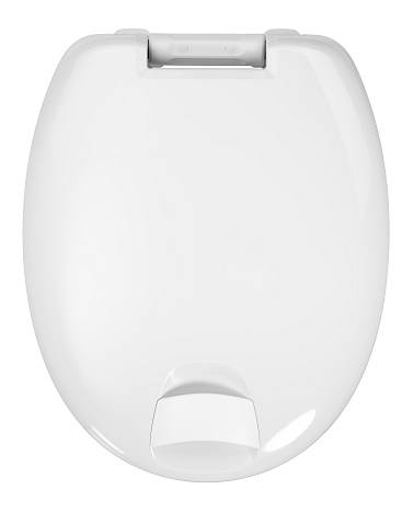 Kırmızı tutacaklı HAROMED klozet kapağı görüntüsü.