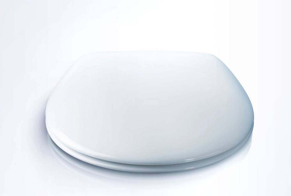 Hamberger Sanitary toilet seats stand for premium materials and quality right down to the smallest detail. Image of a closed toilet seat made of high-quality plastic.