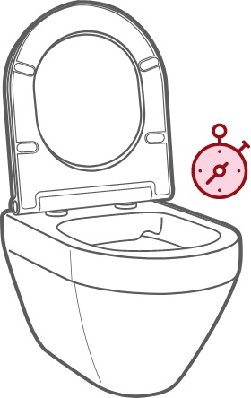 Darstellung der richtigen Reinigung für WC-Sitz und WC-Keramik.