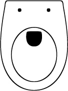 WC-Sitz Design in ovaler US-Shape Form „oval“. Skizze einer ovalen WC-Sitz Keramik.
