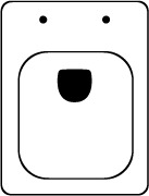 Quadratische Form „Square“ für WC-Sitze auf eine quadratische Toilettenkeramik. Skizze einer quadratischen WC-Keramik für moderne, quadratische WC-Sitze.